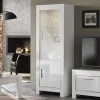 Vitrine MADONNA 2 Portes Blanc Laque Avec Led Retour Facile et Gratuit 17