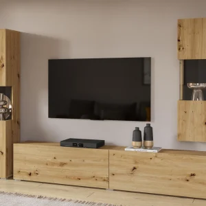 Retour Facile et Gratuit Armoire Murale AVATAR 1 Porte Chêne Artisan Sans Led 10