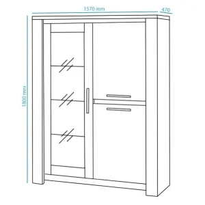 soldes magasin Vitrine WARRIOR 4 Portes Chêne Gris 15