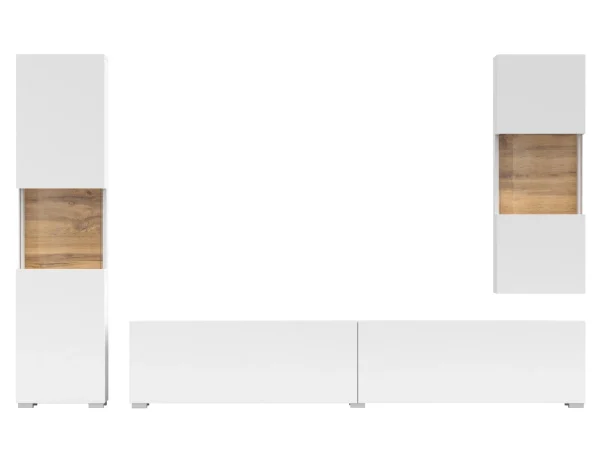 soldes Mur Tv-hifi AVATAR 4 Portes Blanc Avec Led 5