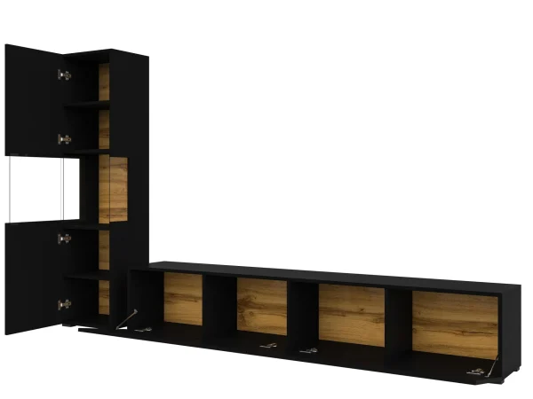 Service Clients Dédié Mur Tv-hifi AVATAR 3 Portes Noir Avec Led 6