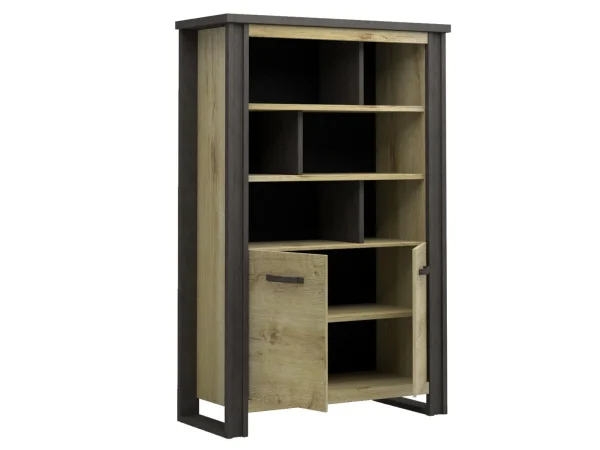 Satisfait ou Remboursé Bibliothèque DEXTER 2 Portes Chêne Limerick/anthracite 4