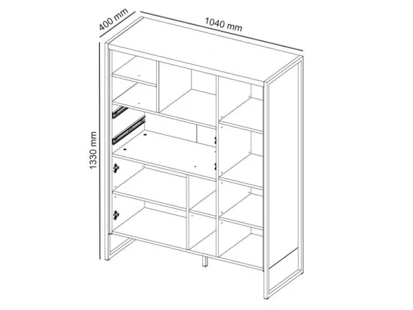 nouvelle saison Commode Haute MODECO 2 Portes 2 Tiroirs Appenzeller/matera Clair 6