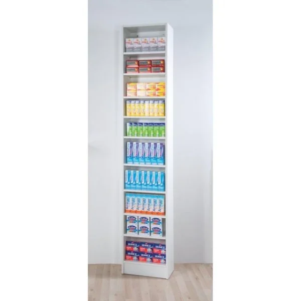 Satisfait ou Remboursé Acheter 👏 Etagère 10 Niveaux Blanc L43 X P25 X H230cm 🌟 3