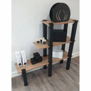 excellents soldes Meilleur prix 🌟 Kit Etagère Modulable – 3 Plateaux 14 Pieds Noirs 👍 9
